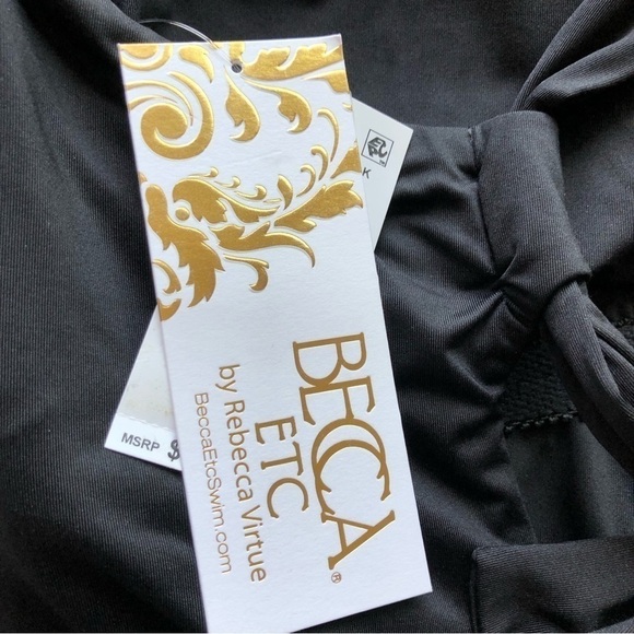 Becca By Rebecca Virtue NWT Black Tear Drop One Piece Swimsuit Size 2X - Picture 7 of 10